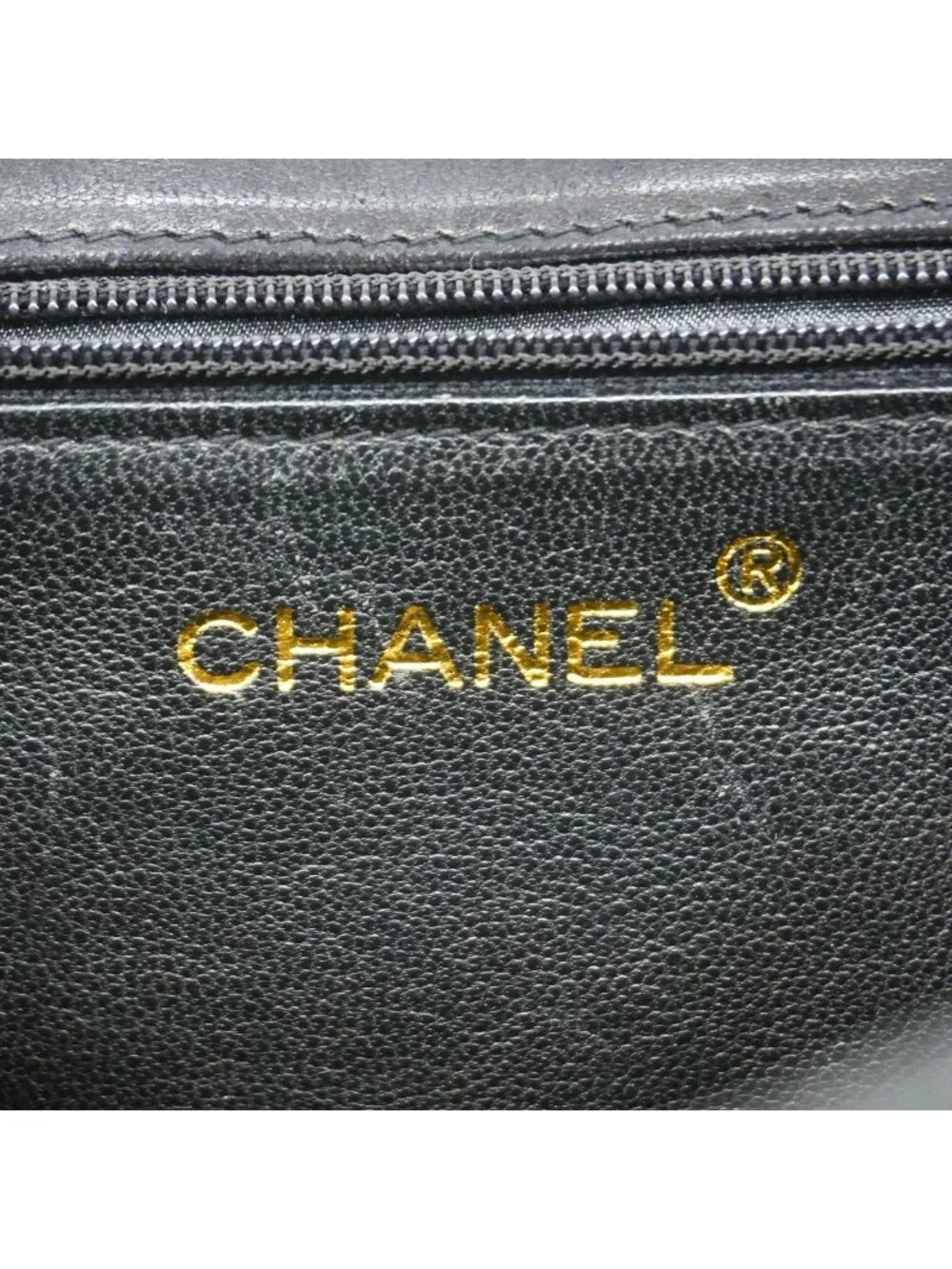 Chanel Shoulder Bag Lambskin Black Gold